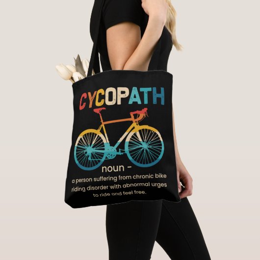 Cycopath Funny Cycling for Cyclists and Bikers Tote Bag (Dichtbij)