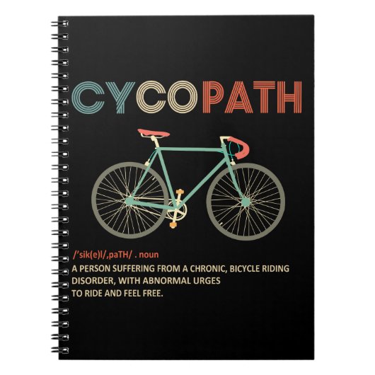 Cycopath Funny Cycling Gifs voor fietsers Notitieboek (Voorkant)