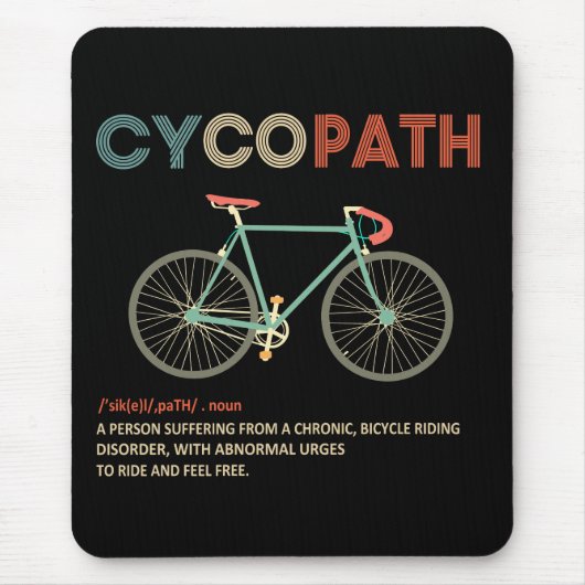 Cycopath Funny Cycling Gift for Cyclists Bikers Muismat (Voorkant)