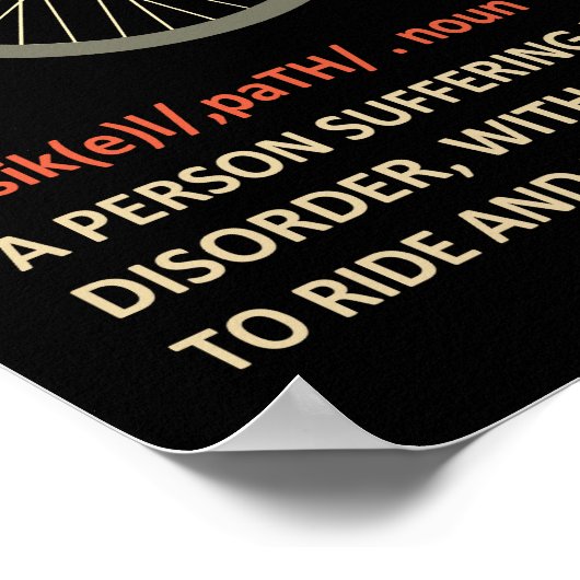 Cycopath Funny Cycling Gift for Cyclists Bikers Poster (Hoek)