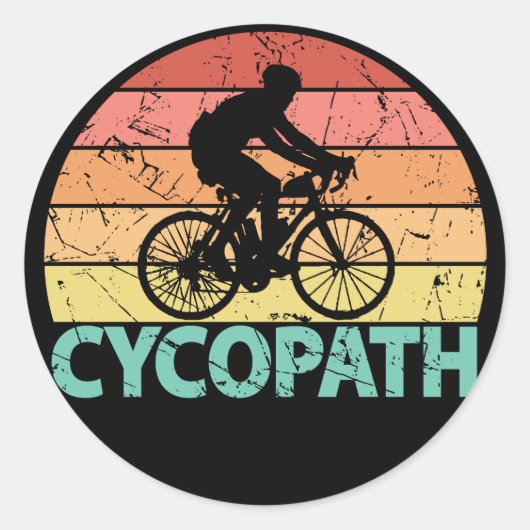 Cycopath Funny Cycling Ronde Sticker (Voorkant)