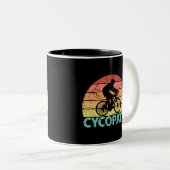 Cycopath Funny Cycling Tweekleurige Koffiemok (Voorkant rechts)