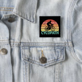 Cycopath Funny Cycling Vierkante Button 5,1 Cm (In situ)
