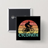 Cycopath Funny Cycling Vierkante Button 5,1 Cm (Voorkant /achterkant)