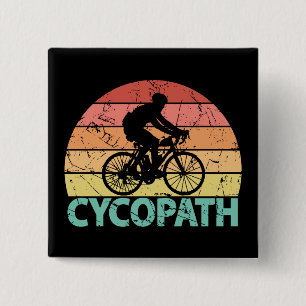 Cycopath Funny Cycling Vierkante Button 5,1 Cm