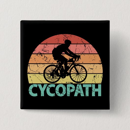 Cycopath Funny Cycling Vierkante Button 5,1 Cm (Voorkant)