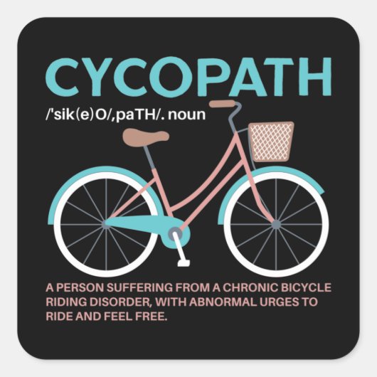 Cycopath Funny Cyclists Vierkante Sticker (Voorkant)