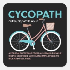 Cycopath Funny Cyclists Vierkante Sticker