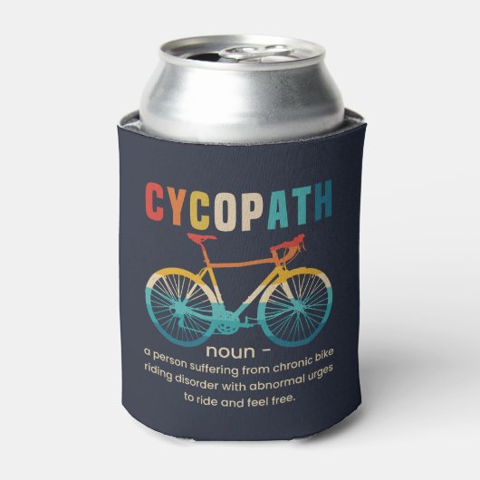 Cycopath, Funny Gift for Cycling Blikjeskoeler (Blikje Voorkant)