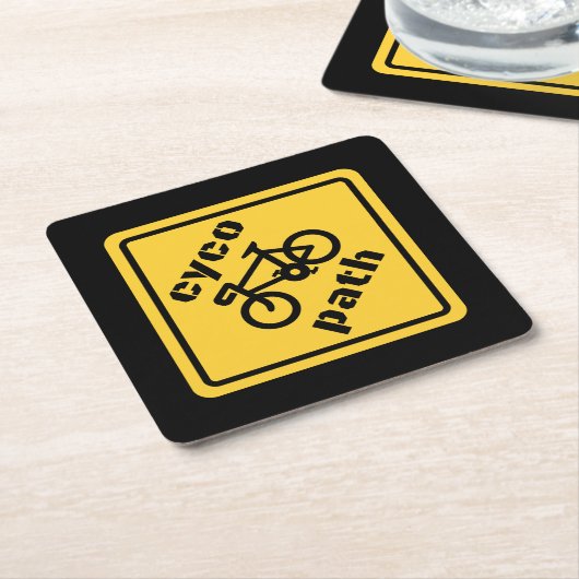 Cycopath Funny Road Sign for Cycle Lover Kartonnen Onderzetters (Schuin)