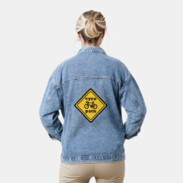 Cycopath Funny Road Sign for Cycopath Lover Denim Jacket