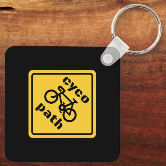 Cycopath Funny Road Sign for Cycopath Lover Sleutelhanger (Achterkant)