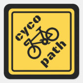 Cycopath Funny Road Sign for Cycopath Lover Vierkante Sticker (Voorkant)