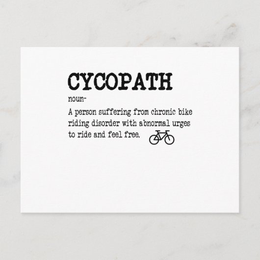 CYCOPATH Grappige Fietsende Fietser Wielrenner Briefkaart (Voorkant)