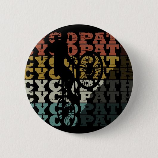 cycopath grappige offroad fiets tekst ronde button 5,7 cm (Voorkant)