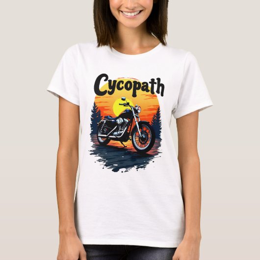 Cycopath Greatest Biker T-shirt met zonsondergangg (Voorkant)