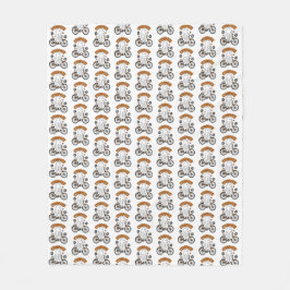 Cycopath Halloween Ghost op de Oranje Fiets Fleece Deken