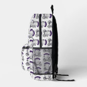 Cycopath Halloween Ghost op Paarse Fiets Bedrukte Rugzak (Rechts)