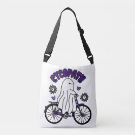 Cycopath Halloween Ghost op Paarse Fiets Crossbody Tas
