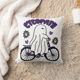 Cycopath Halloween Ghost op Paarse Fiets Kussen
