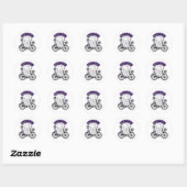 Cycopath Halloween Ghost op Paarse Fiets Ronde Sticker (Vel)