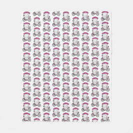 Cycopath Halloween Ghost op Roze Fiets Fleece Deken