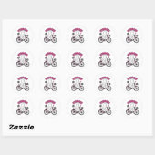 Cycopath Halloween Ghost op Roze Fiets Ronde Sticker (Vel)