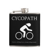 Cycopath, ik hou van fietsen grappige nieuwigheid heupfles (Voorkant)