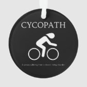 Cycopath, ik hou van fietsen grappige nieuwigheid ornament (achterkant)