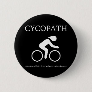 Cycopath, ik hou van fietsen grappige nieuwigheid ronde button 5,7 cm