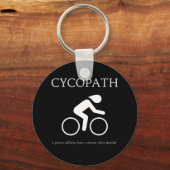 Cycopath, ik hou van fietsen grappige nieuwigheid sleutelhanger (Voorkant)