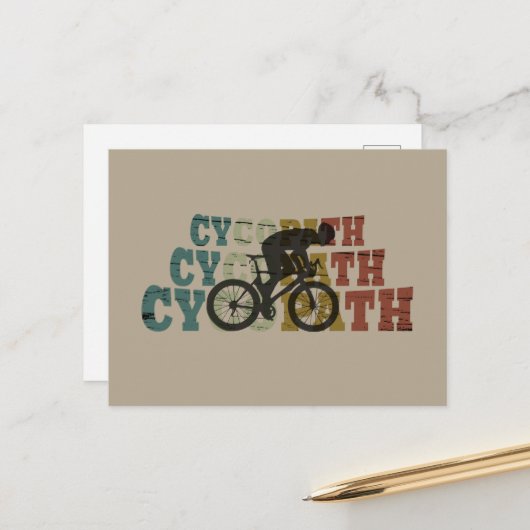 Cycopath - Mountainbiken - Grappige Fiets Feestdagenkaart (Voorkant / Achterkant in situ)