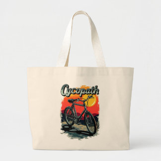 Cycopath: Sunset Bike Design Grote Tote Bag