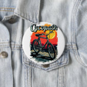 Cycopath: Sunset Bike Design Ronde Button 4,0 Cm (In situ)