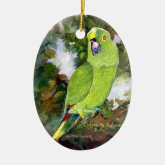 Cydney Yellow Naped Parrot Keramisch Ornament (Voorkant)