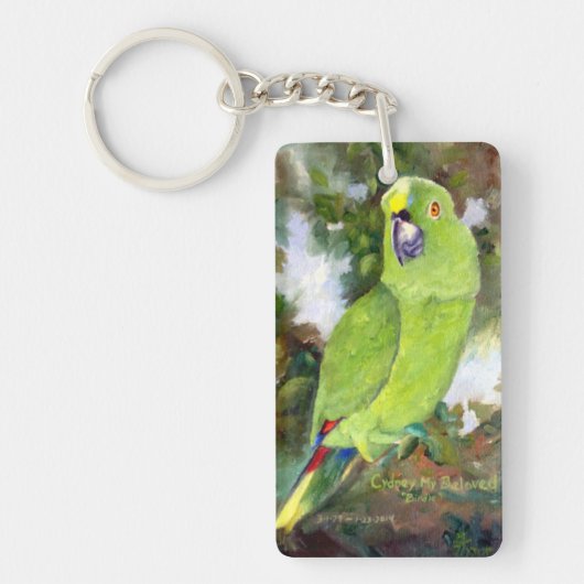 Cydney Yellow Naped Parrot Sleutelhanger (Voorkant)