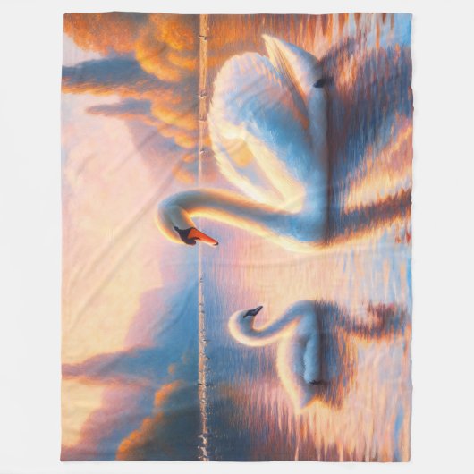 Cygnet en zwaan fleece deken (Voorkant)