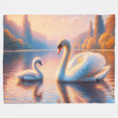 Cygnet en zwaan fleece deken (Voorkant (Horizontaal))