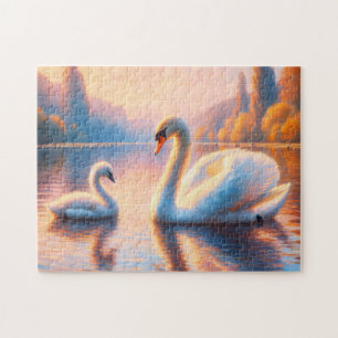 Cygnet en zwaan legpuzzel