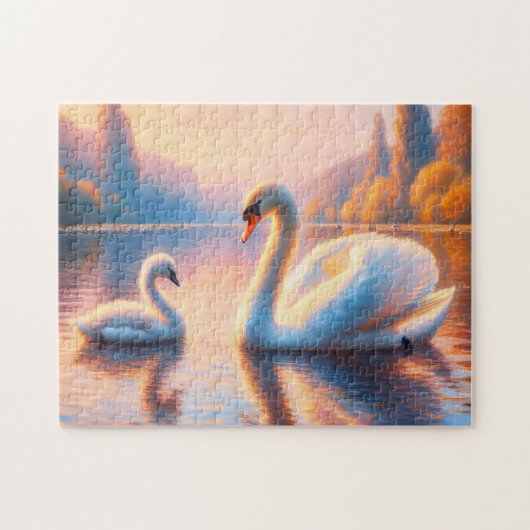 Cygnet en zwaan legpuzzel (Horizontaal)