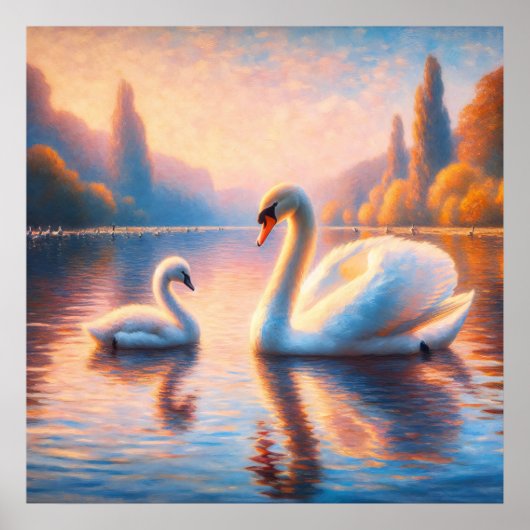 Cygnet en zwaan poster (Voorkant)