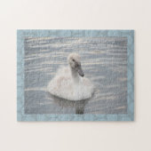 Cygnet Swan met Abstract patroonzaag Puzzle Legpuzzel (Horizontaal)