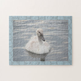 Cygnet Swan met Abstract patroonzaag Puzzle Legpuzzel