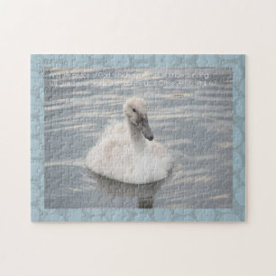 Cygnet Swan met Abstract patroonzaag Puzzle Legpuzzel