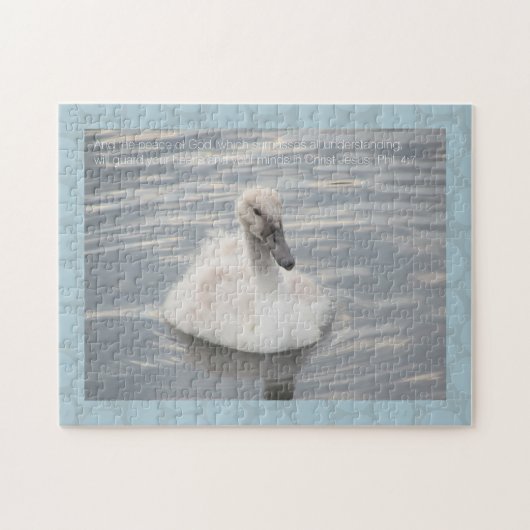 Cygnet Swan met Abstract patroonzaag Puzzle Legpuzzel (Horizontaal)