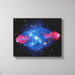 Cygnus A sterrenstelsel Röntgenmontage foto van de Canvas Afdruk