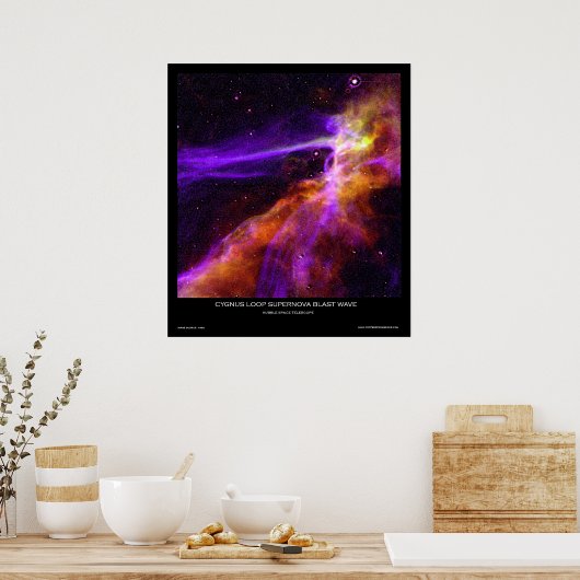 Cygnus Loop Supernova bladergolfPoster uit de ruim Poster (Keuken)