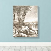 Cygnus transformeerde naar een Swan en Phaeton's S Canvas Afdruk (Insitu (Houten vloer))