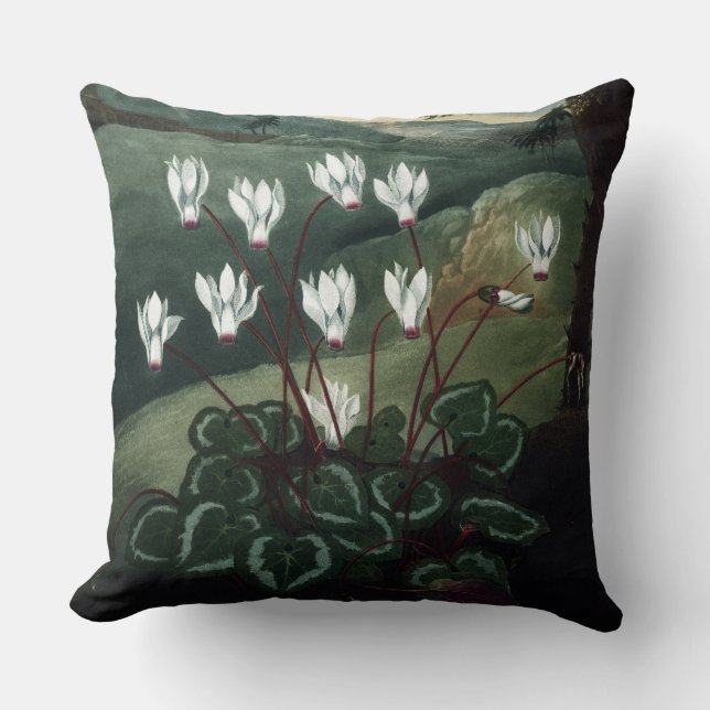 Cyklamen pillow, volledig schilderij kussen (Voorkant)