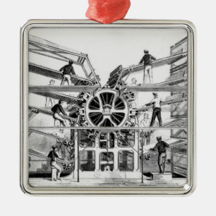 Cylinder drukpers uitgevonden door Richard March Metalen Ornament